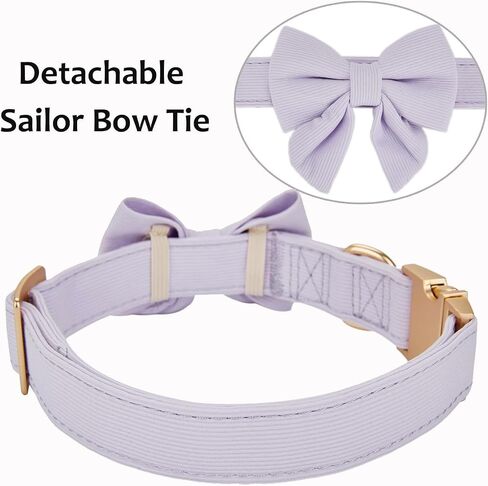 Bowtie Dog Collar Adjustable Soft Collars with Detachable Bow Tie and Metal Buckle for Small Medium Large Dogs,Lilac,Small in Saudi Arabia