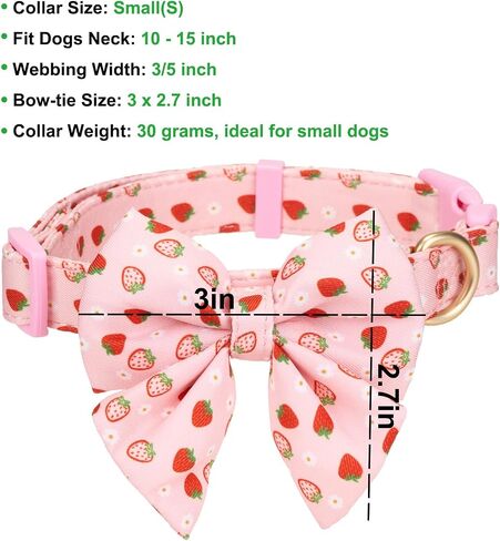 Bowtie Dog Collar Adjustable Soft Collars with Detachable Bow Tie and Metal Buckle for Small Medium Large Dogs,Lilac,Small in Saudi Arabia