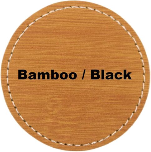 2.5" Round Blank Laserable Leatherette Hat Patches with Adhesive Faux Leather Patches for Hats Custom Fabric Repair Sew Laser Supplies (Rawhide/Black, 25) in Saudi Arabia