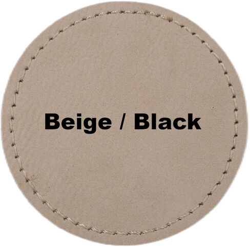 2.5" Round Blank Laserable Leatherette Hat Patches with Adhesive Faux Leather Patches for Hats Custom Fabric Repair Sew Laser Supplies (Rawhide/Black, 25) in Saudi Arabia