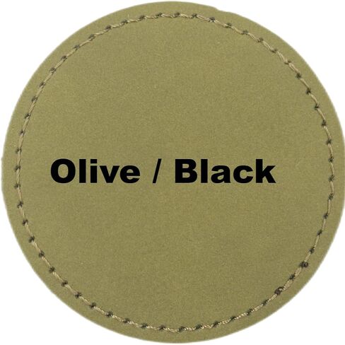 2.5" Round Blank Laserable Leatherette Hat Patches with Adhesive Faux Leather Patches for Hats Custom Fabric Repair Sew Laser Supplies (Rawhide/Black, 25) in Saudi Arabia
