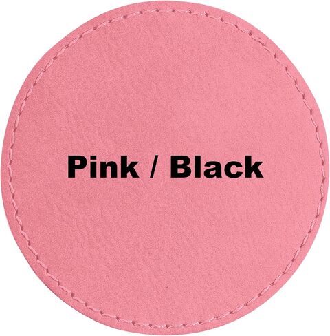 2.5" Round Blank Laserable Leatherette Hat Patches with Adhesive Faux Leather Patches for Hats Custom Fabric Repair Sew Laser Supplies (Rawhide/Black, 25) in Saudi Arabia