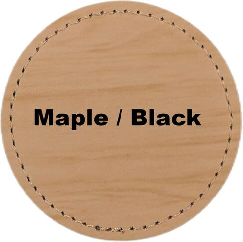 2.5" Round Blank Laserable Leatherette Hat Patches with Adhesive Faux Leather Patches for Hats Custom Fabric Repair Sew Laser Supplies (Rawhide/Black, 25) in Saudi Arabia