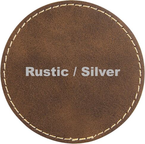 2.5" Round Blank Laserable Leatherette Hat Patches with Adhesive Faux Leather Patches for Hats Custom Fabric Repair Sew Laser Supplies (Rawhide/Black, 25) in Saudi Arabia