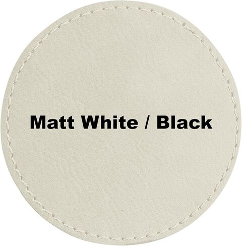 2.5" Round Blank Laserable Leatherette Hat Patches with Adhesive Faux Leather Patches for Hats Custom Fabric Repair Sew Laser Supplies (Rawhide/Black, 25) in Saudi Arabia
