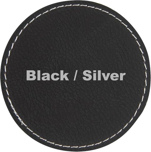 2.5" Round Blank Laserable Leatherette Hat Patches with Adhesive Faux Leather Patches for Hats Custom Fabric Repair Sew Laser Supplies (Rawhide/Black, 25) in Saudi Arabia