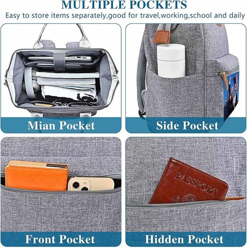 Nurse Backpack/15.6 Inch Laptop Backpack/Nursing Bag for Nurse Work/Home Health Medical Clinical Bag, Large Grey Modern Waterproof Clinical Backpack with USB Charging Port (Style 5) in Saudi Arabia