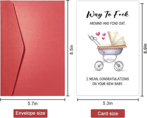 Sarcastic Baby Shower Card, Funny New Baby Congrats Card for New Parents, Stroller Congratulations Card for New Baby, Rude Newborn Card for New Mom New Dad in Kuwait