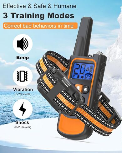 Shock Collar for Dogs 2 Pack, 3300FT Dog Training Collar with Remote for 8-120lbs Small Medium Large Dogs, Rechargeable Waterproof Electronic Training Collars with 4 Training Modes, Security Lock in Saudi Arabia