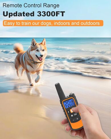 Shock Collar for Dogs 2 Pack, 3300FT Dog Training Collar with Remote for 8-120lbs Small Medium Large Dogs, Rechargeable Waterproof Electronic Training Collars with 4 Training Modes, Security Lock in Saudi Arabia