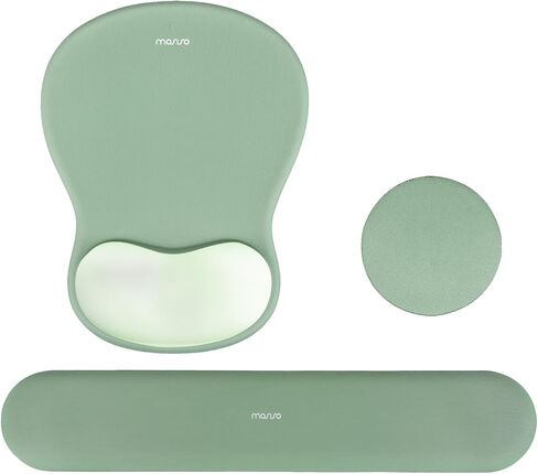 Mossoo Wrist Rest Prest for Mouse Pad & Keyboard Set ، Mousepad & Corced Mousepad & Coaster Base Base Base Base/Office Cushion سهلة مع قطعة قماش ناعمة ورغوة للذاكرة المقعرة والأرجواني والأرجواني in Saudi Arabia