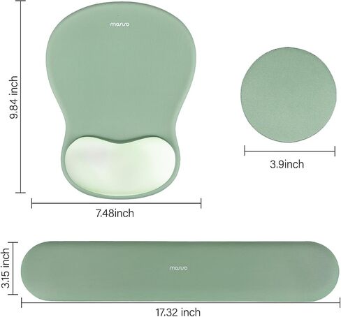 Mossoo Wrist Rest Prest for Mouse Pad & Keyboard Set ، Mousepad & Corced Mousepad & Coaster Base Base Base Base/Office Cushion سهلة مع قطعة قماش ناعمة ورغوة للذاكرة المقعرة والأرجواني والأرجواني in Saudi Arabia