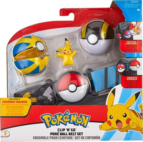 Pokemon Clip 'N' Go Poké Ball Belt Set, Wave 5 Ultra, Quick Ball, and 2-Inch Pikachu - Feat. Detailed Figure, a Clip ‘N’ Go Belt, 2 Clip ‘N’ Go Poké Balls- Perfect for Any Trainer! in Saudi Arabia