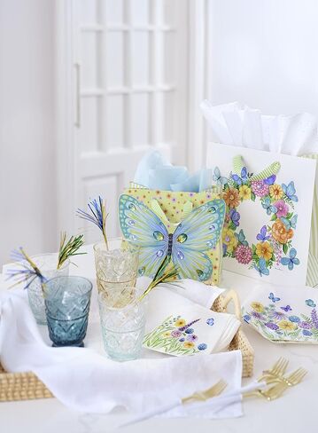 Papyrus 8.5" Medium Gift Bag - Designed by Bella Pilar (Butterflies and Flowers) for Birthdays, Weddings, Bridal Showers, Baby Showers and All Occasions (1 Bag) in Kuwait