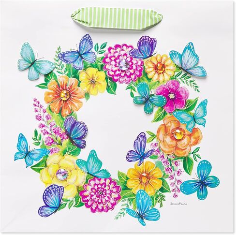 Papyrus 8.5" Medium Gift Bag - Designed by Bella Pilar (Butterflies and Flowers) for Birthdays, Weddings, Bridal Showers, Baby Showers and All Occasions (1 Bag) in Kuwait