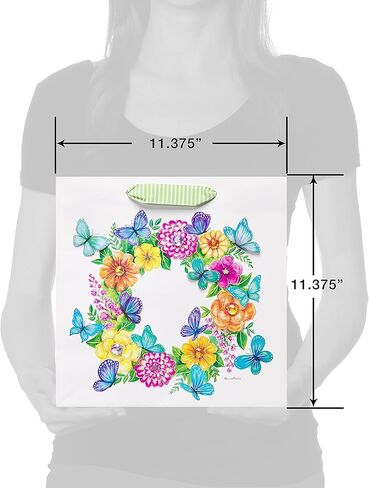 Papyrus 8.5" Medium Gift Bag - Designed by Bella Pilar (Butterflies and Flowers) for Birthdays, Weddings, Bridal Showers, Baby Showers and All Occasions (1 Bag) in Kuwait