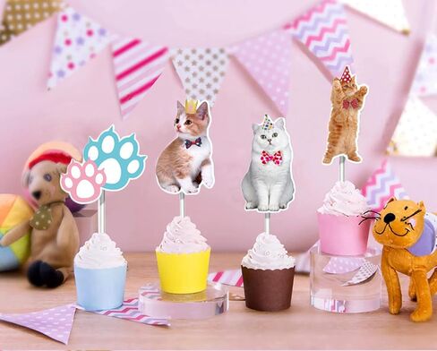 TSJ Cat Happy Birthday Banner, Cat Faces Banner, Cat Bunting Garland for Kitty Theme Birthday Party Baby Shower in Kuwait