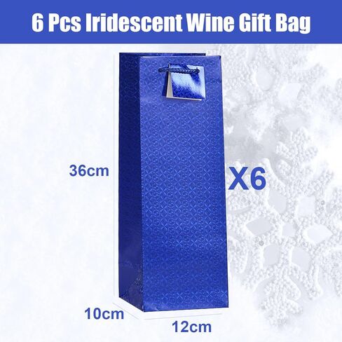 Zjhiome 6 Pack Wine Gift Fags Metallic Wine Bottle Paper Facs Holographic Wine Pags for Wedder in Kuwait