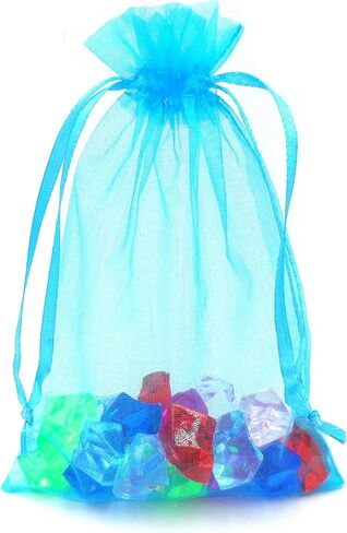 ATCG 100pcs 6x9 Inches Drawstring Organza Pouches Wedding Party Favor Bags (Aqua Blue) in Saudi Arabia