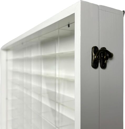 SpaceApe Wall Mount Display Case for Hot Wheels, with Dust Resistant Door, Acrylic Shelves, 1/64 Scale Diecast Model Cars Display Storage Organizer Case, White and Black, Stores up to 60 Cars (White) in Saudi Arabia