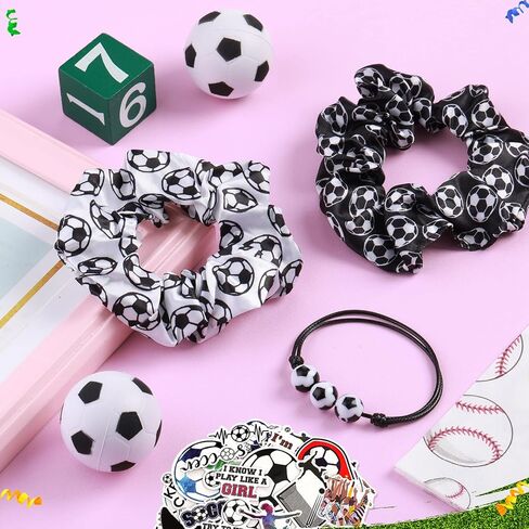86 Pcs Basketball Party Favors, 50 Pcs Basketball Stickers, 12 Sports Stress Ball Mini Foam Ball, 12 Charm Bracelets 12 Scrunchie Sports Valentines Gifts Supplies in Kuwait