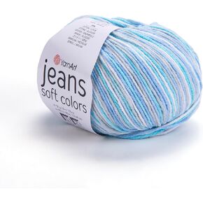 جينارت جينز ألوان ناعمة - خيوط رياضية متنوعة 55 ٪ من القطن 45 ٪ من الأكريليك 1 skein/ball 50 gr 174 yds cotton kinting karn yarn amigurumi cotton yarn (6210) in Saudi Arabia