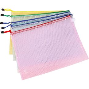 5 Pcs A3 PVC File Storage Bags File Folder Pouch Document Organizer Bag File Holder Wallet with Zipper for School Office
