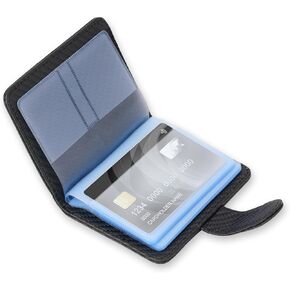 Wisdompro Credit Card Holder, Slim Leather RFID Blocking Wallet Debit Card Protector Organizer Case (20 Card & 7 Memory Card Slots)-Vertical Gold