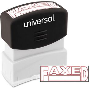 Universal 10054 Message Stamp, FAXED, Pre-Inked One-Color, Red