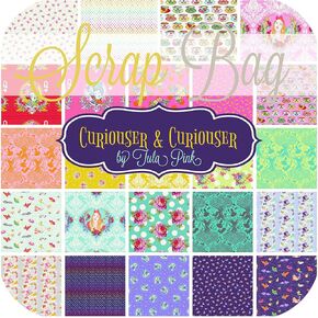 Curiouser and Curiouser Scrap Bag (Approx 2 Yards) by Tula Pink for Free Spirit 2 Yards DIY Quilt Fabric