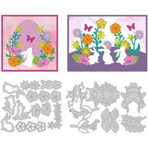Pocket Die Cuts for Card Making Tag Label 3D Carbon Steel Frame Die Cuts Leaves Flowers Cutting Dies Scrapbooking Embossing Template Dies for DIY Gift Party Greeting Photo Album Paper