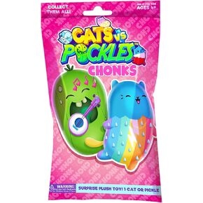 Cats vs Pickles Chonk Fuchsia Wave A Mystery Bags 1pk | 6" CvP Bean Filled Plushies | Blind Bags for Girls and Boys | Surprise Collectibles | Toys for Kids and Adults | Sensory Friendly | 1 Pack