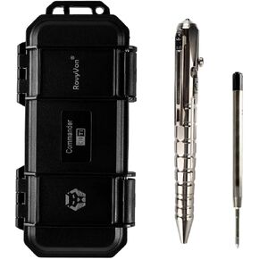 RovyVon C10 Titanium Ballpoint Pen with Case, Bolt Action Pen for Men & Women, Office Business Writing Pen Ideal for Camping Gear, EDC Tool(Silver)