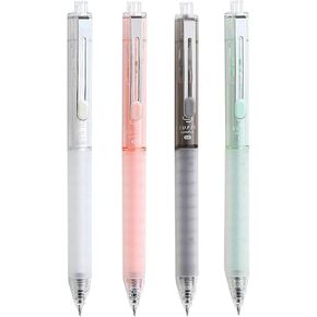 HeTaoCat Black ballpoint pen, 4-pack, 0.5mm black ink fine pointed pen, ST double bead pen tip, fine pointed smooth writing pen, office supplies（Black）