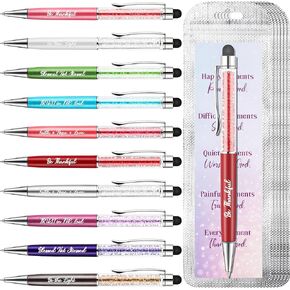 10 Sets Christian Gift Set Religious Ballpoint Pens Inspirational Quotes Bible Verse Pens Funny Christian Office Pens with Prayer Religious Bookmarks Pouch Bag for Church Women Coworker