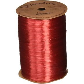 Berwick Offray Imperial Red Pearlized Raffia Ribbon ، 1/4 '' Wide ، 100 ياردة ، 7 مم