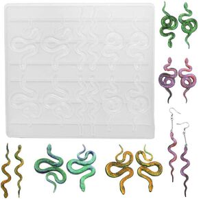 Serpent Shapes Jewelry Silicone Casting Molds Snake Earring Epoxy Resin Mold Snake Shaped DIY Jewelry Crystal Snake Head Keychain Mould for DIY Jewelry Craft Supplies