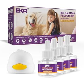 Dog Pheromone Calming Diffuser 5 in 1 Appeasing Pet Pheromones Diffuser to Calm Kit 1 Diffuser & 4 Pheromone 48ml Refill for Anxiety Relief Reduce