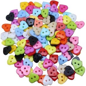 100Pcs/Lot Colorful Plastic Heart Shaped Buttons Mixed Color Making Made Fastener Snap for Jewelry Hand Supplies Button Mate，Fasteners，Sewing Buttons