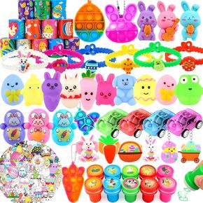 Easter Party Favors for Kids, 108pcs Easter Egg Fillers, Easter Basket Stuffers for Kids Boys Girls, Easter Eggs Hunt, Easter Pinata Filler Goodie Bag Stuffers, Classroom Rewards, Treasure Box Toys