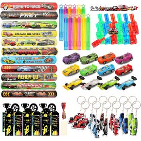 108pcs سباق سيارات حفلات حفلات عيد الميلاد تشمل سحب سيارة السحب إصبع الضوء الخدش الفني المرجعية سوار سوار سباق السيارة ذات طابع تجريبي جائزة جائزة مربع لبنات الأولاد