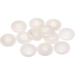 Harfington 12pcs 32L أزرار الخياطة 4/5 "(20 مم) راتنجات جولة أزرار مصقولة 4 حفرة لأكياس السراويل الأزياء ، أبيض