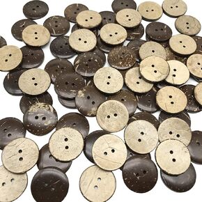 100 pcs 20mm أزرار جوز الهند أزرار الخياطة السميكة أزرار الكروشيه الحرفية الأزرار اليدوية الكبيرة زر استبدال الملابس مع 2 فتحات in Kuwait