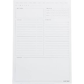 russell+hazel Desktop Daily Pad, Office Supplies, Daily Undated Planner, 7'' x 10'', 80 Sheets, White (62863)