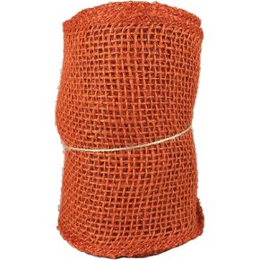 Orange Burlap Craft Ribbon Roll 5.5 in X 15 Ft