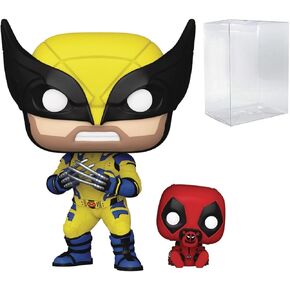POP Marvel: Deadpool & Wolverine Movie - Wolverine with Babypool Funko Vinyl Figure (Bundled with Compatible Box Protector Case), Multicolor, 3.75 inches