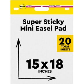 Post-it Super Sticky Mini Meeting Chart 577SS, 38.1 cm x 45.7 cm, 20 Sheets/Pad, 1 Pad, Suitable for Home Learning and Virtual Meetings