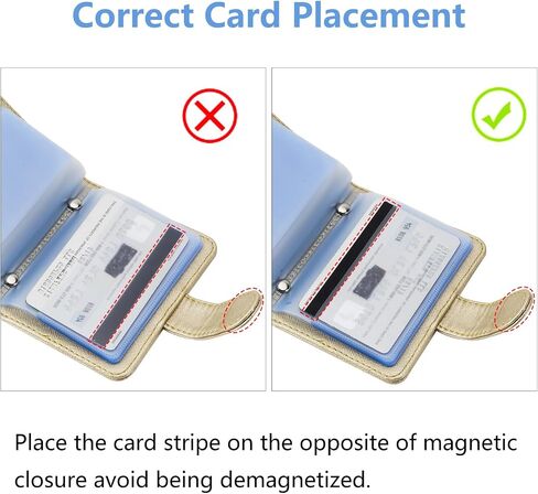 Wisdompro Credit Card Holder, Slim Leather RFID Blocking Wallet Debit Card Protector Organizer Case (20 Card & 7 Memory Card Slots)-Vertical Gold in Kuwait