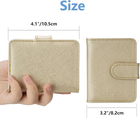 Wisdompro Credit Card Holder, Slim Leather RFID Blocking Wallet Debit Card Protector Organizer Case (20 Card & 7 Memory Card Slots)-Vertical Gold in Kuwait