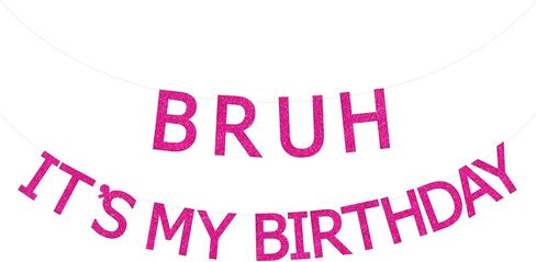 Sursurprise Bruh It’s My Birthday Decorations, Blue Bruh It’s My Birthday Banner, Preteen and Teen Boy Birthday Decor, Bruh Birthday Party Supplies in Kuwait